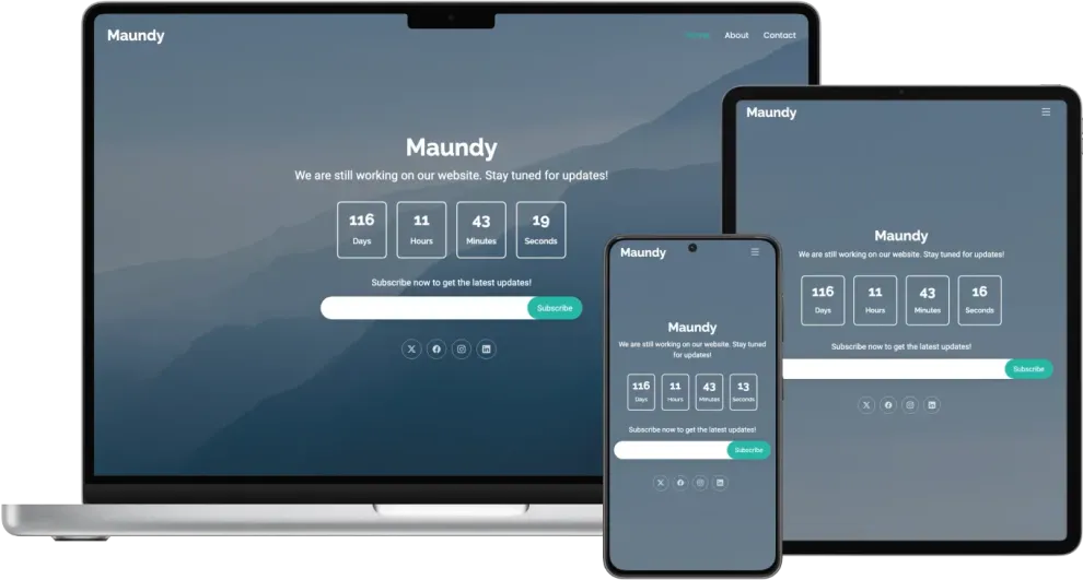 Maundy - Free Coming Soon Bootstrap Theme