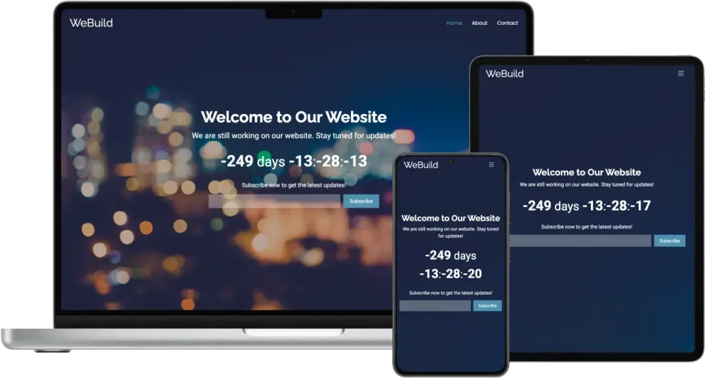 WeBuild - Free bootstrap coming soon template with countdown