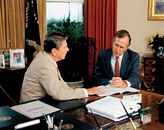 Ronald Reagan and George Bush
