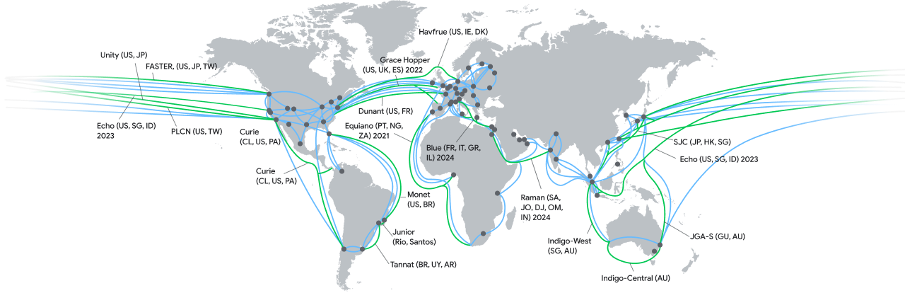 map with pins showing locations of regions and zones