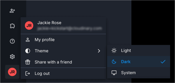 Dark theme selection Dark theme selection
