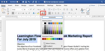 Change Font Color in Word