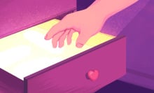 hand reaching into glowing drawer