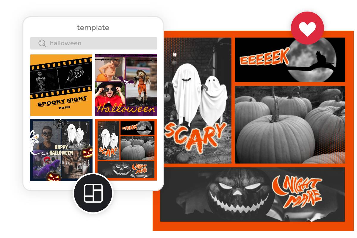 ハロウィン写真コラージュを作成