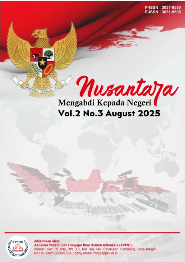 					View Vol. 2 No. 3 (2025): August : Nusantara Mengabdi Kepada Negeri
				