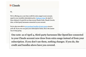 Anthropic「Claude」、OpenClawなど外部ツールをサブスク利用枠の対象外に