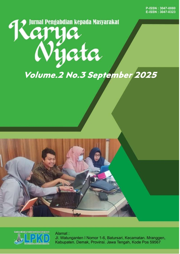 View Vol. 2 No. 3 (2025): September : Karya Nyata : Jurnal Pengabdian kepada Masyarakat