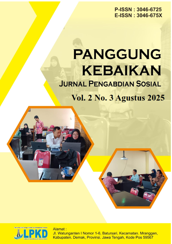 					View Vol. 2 No. 3 (2025): Agustus: Panggung Kebaikan : Jurnal Pengabdian Sosial
				