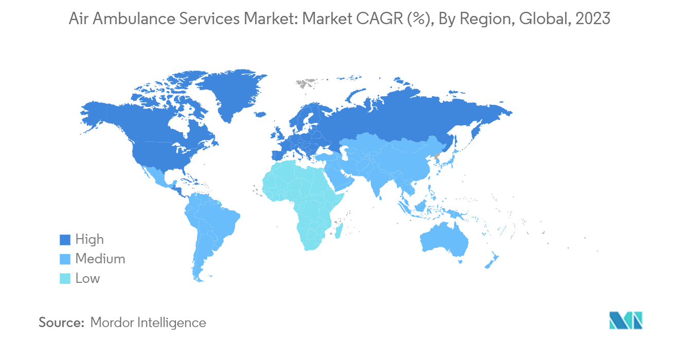 Markt für Luftrettungsdienste Trends Markt für Luftrettungsdienste Markt-CAGR (%), nach Region, global, 2023