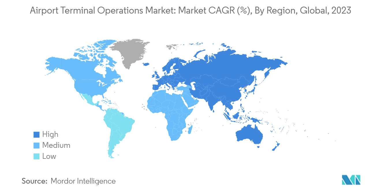 Airport Terminal Operations Market Trends Airport Terminal Operations Market - Growth Rate by Region (2023 - 2028)