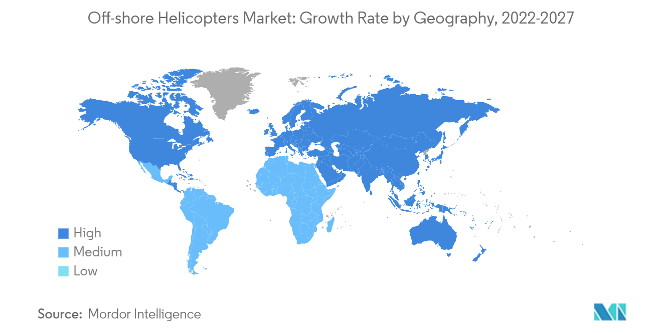 Off-shore Helicopters Market Trends Off-shore Helicopters Market - Growth Rate by Geography, 2022-2027